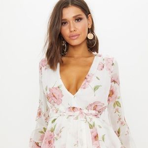 White Floral Skater Dress